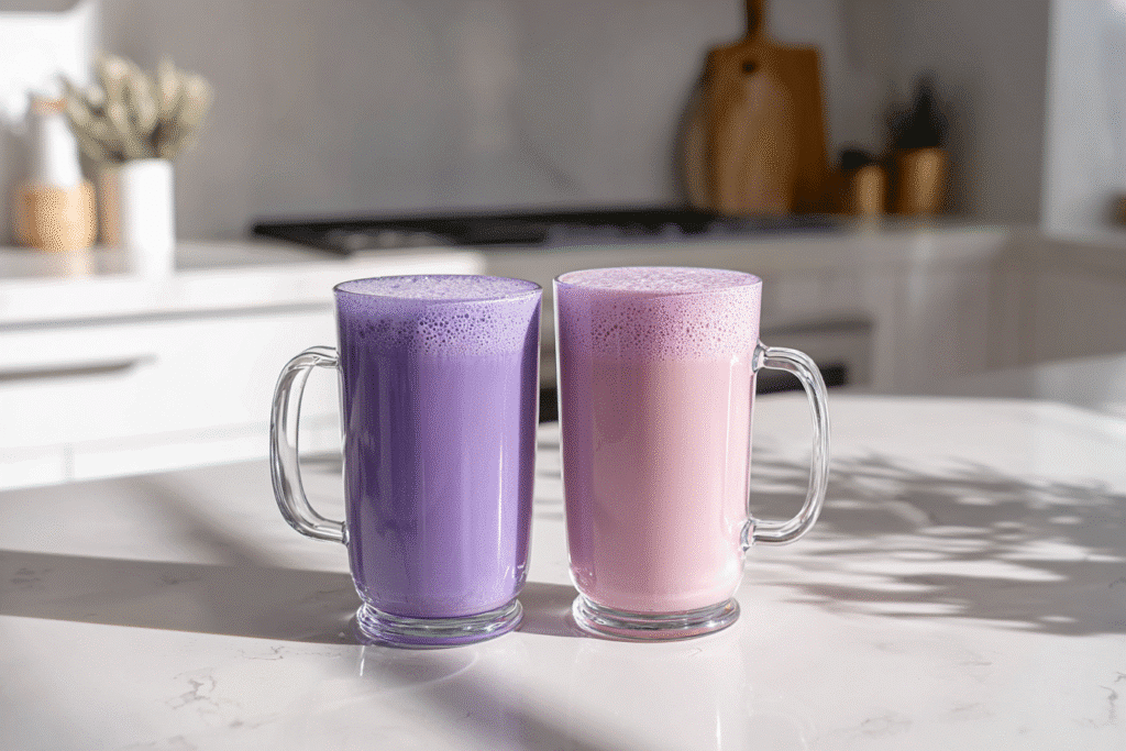 ube latte vs taro latte comparison