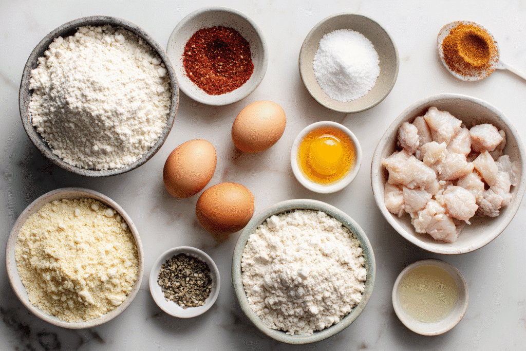 keto nugget ingredients including almond and coconut flour