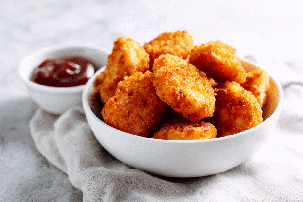 keto nuggets on the go in white bowl