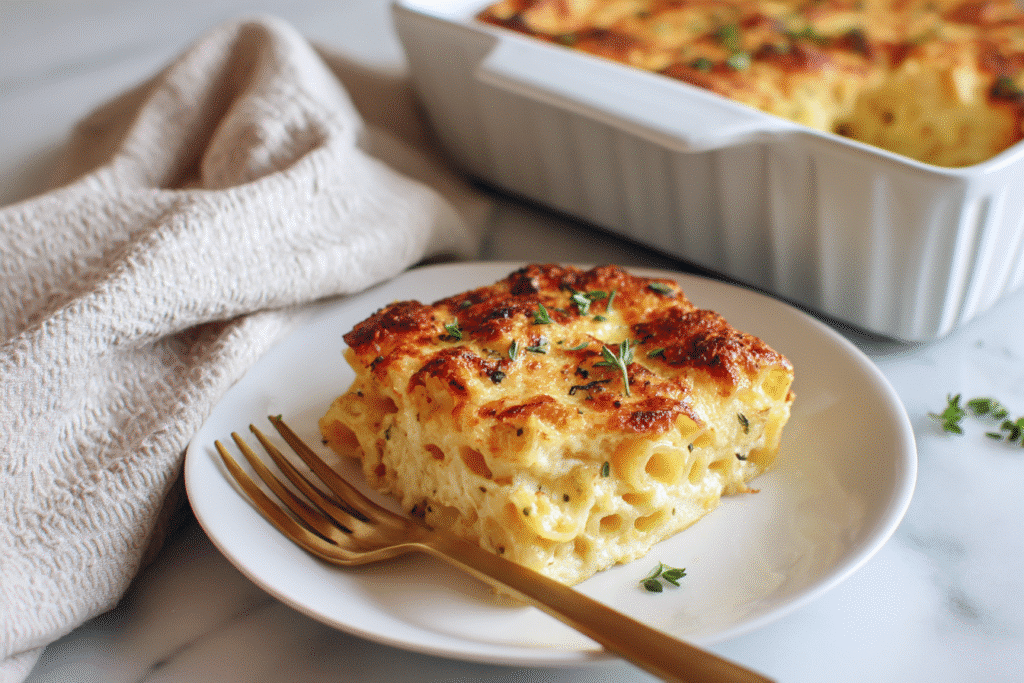 plated pasta al forno portion