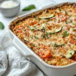 Solo vegetarian pasta al forno with roasted vegetables and melted cheese