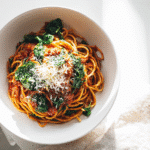Final one pot spaghetti with recipe card